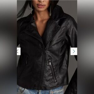 Anthropologie Saige Moto Like-leather jacket